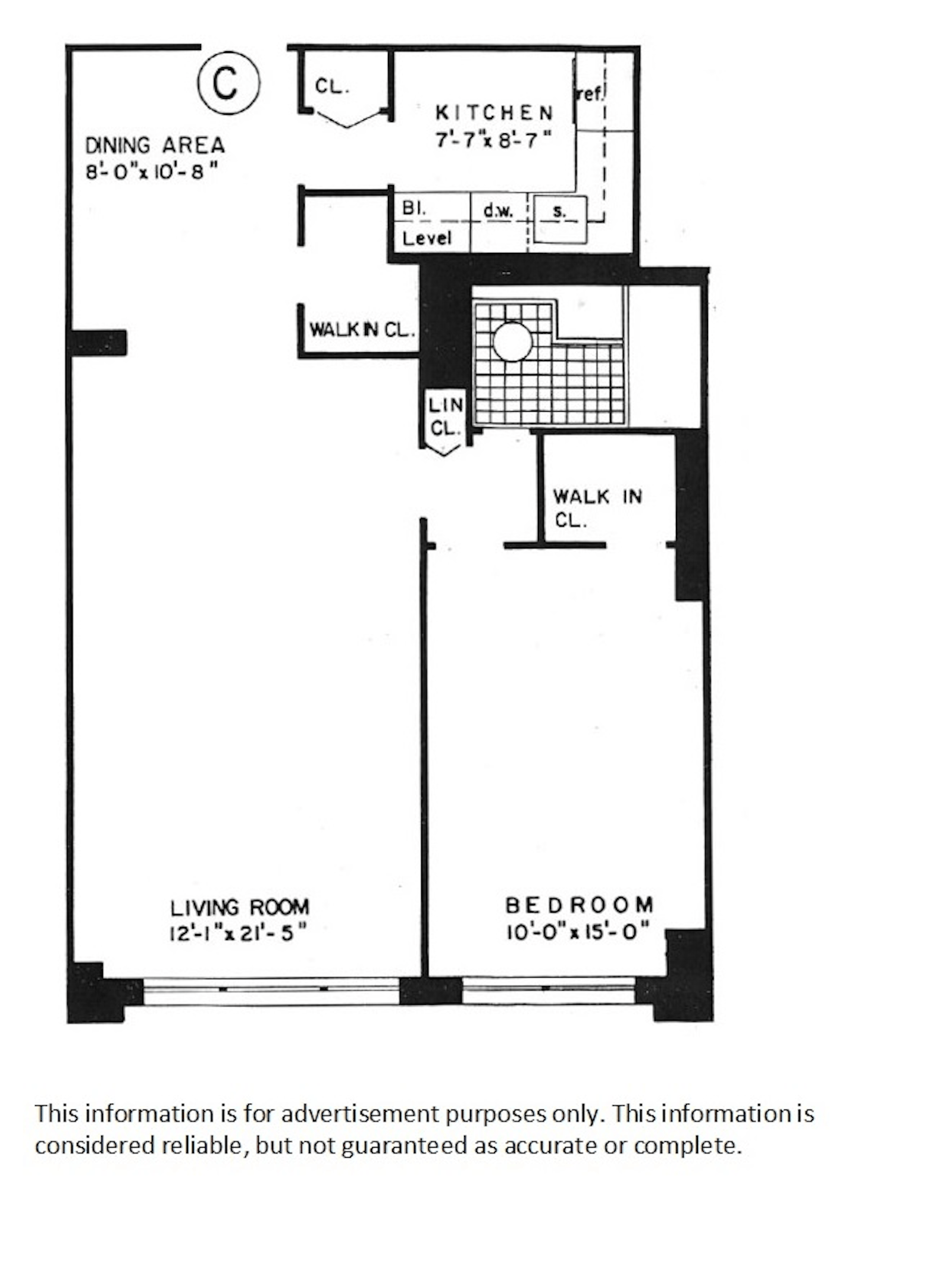 Floorplan for 3333 Henry Hudson Parkway, 8C