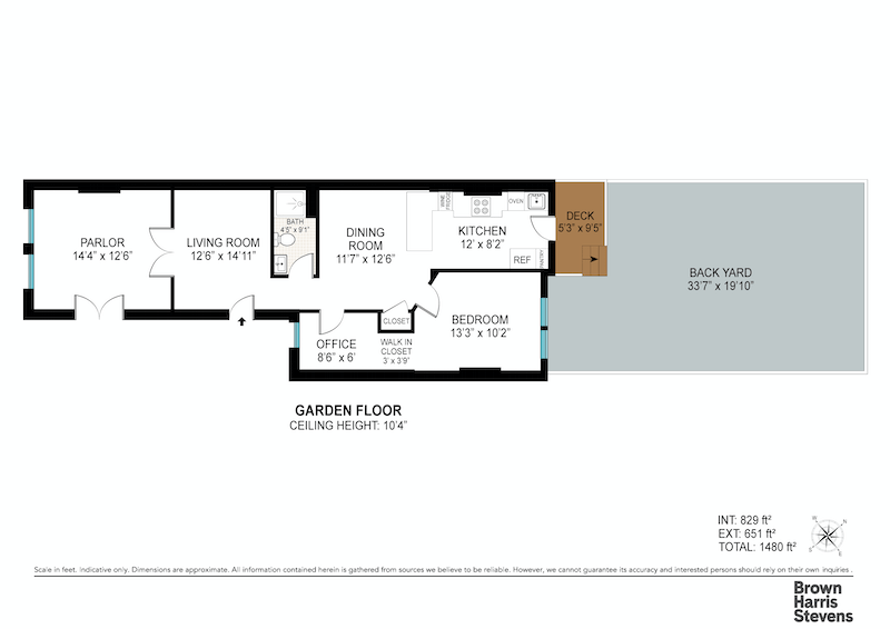 Floorplan for 209 9th Street, 1/GARDEN