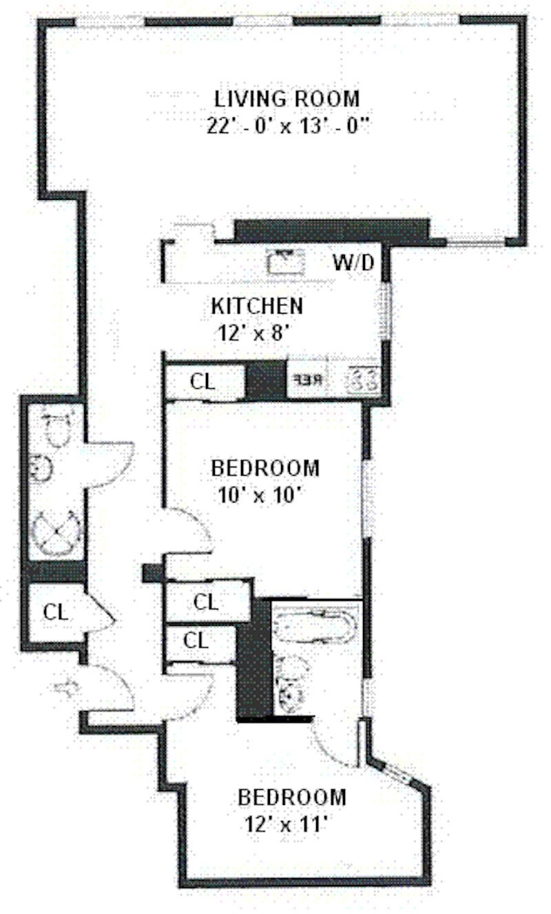 Floorplan for 219 West 80th Street, 4C