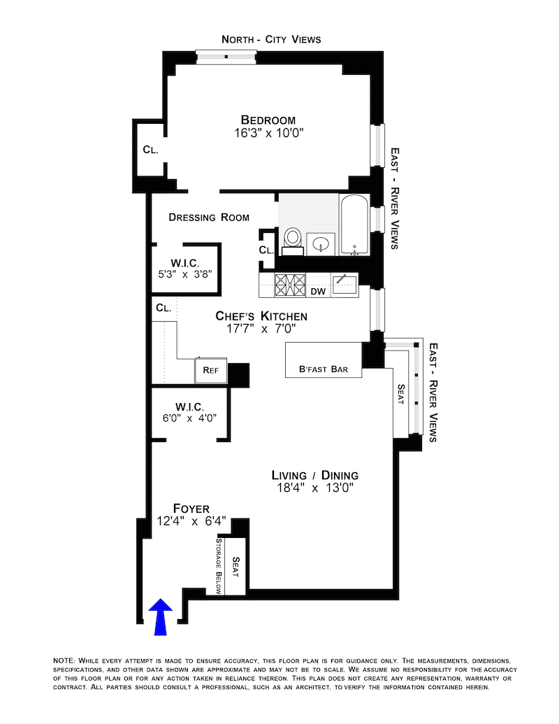 Floorplan for 457 FDR Drive, A701