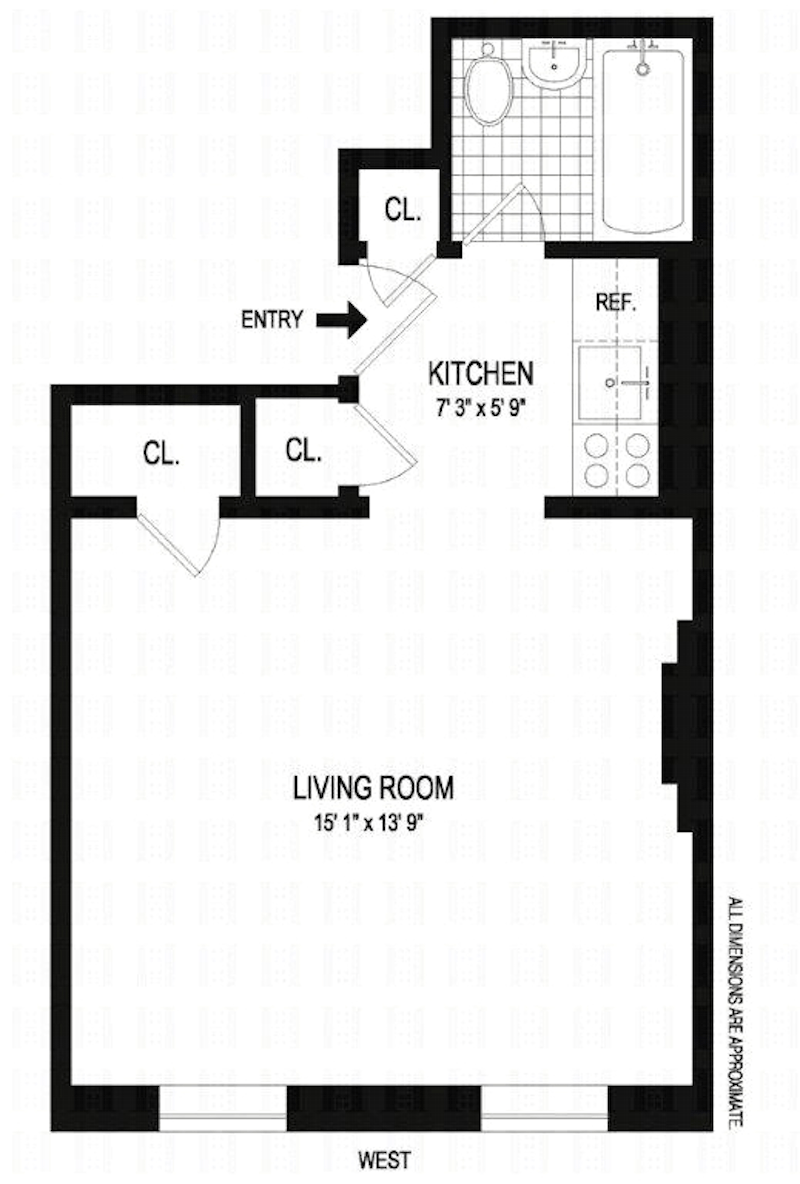 Floorplan for 128 West 78th Street, 5R