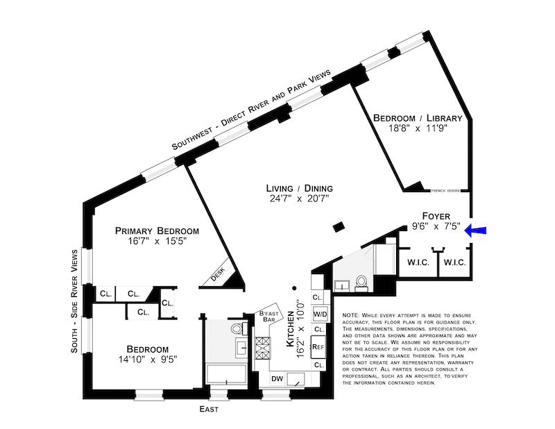 Floorplan for 380 Riverside Drive, 7H