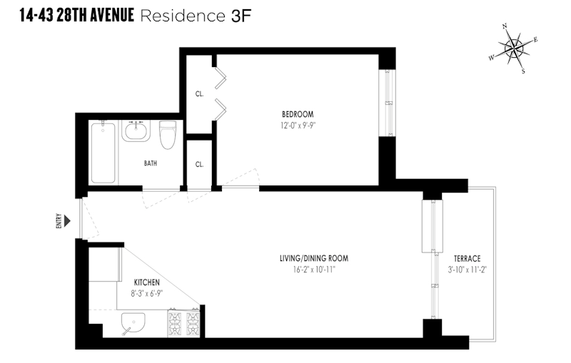 Floorplan for 14-43 28th Avenue, 3F