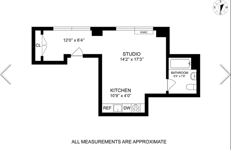 Floorplan for 401 West 33rd Street, 2A