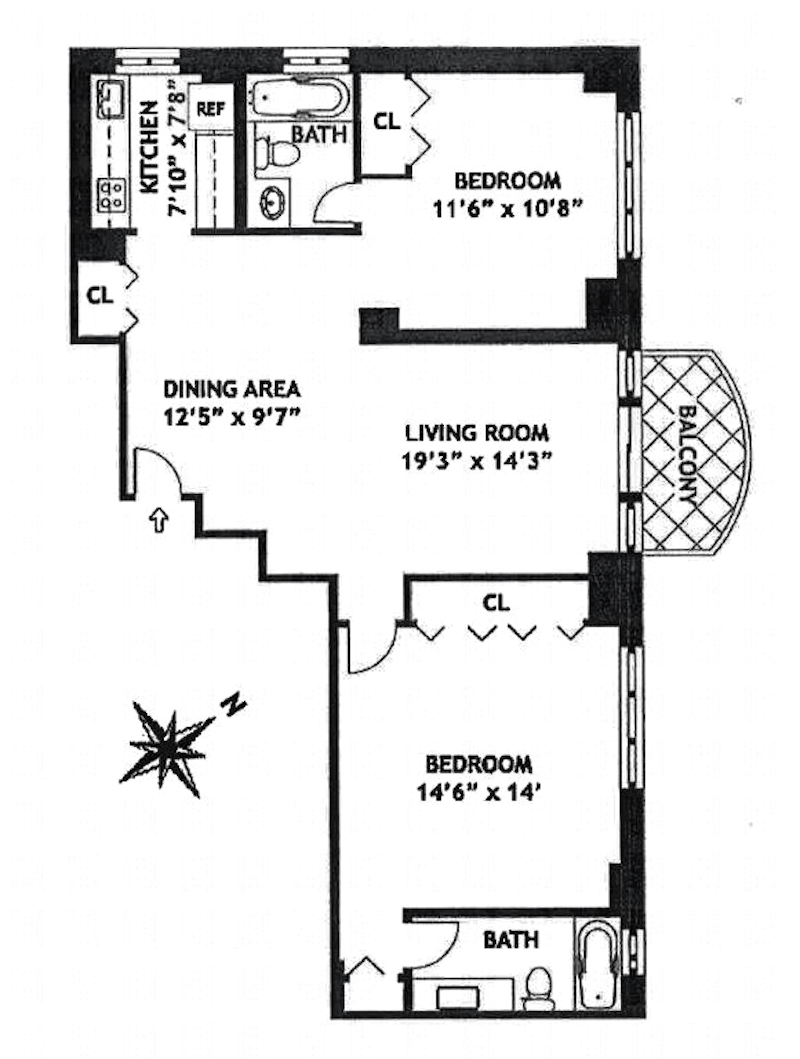 Floorplan for 420 East 58th Street, 26B