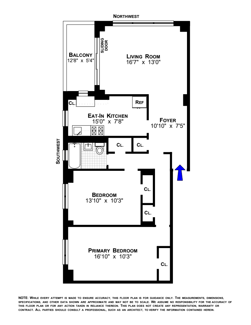 Floorplan for 413 Grand Street, F1307