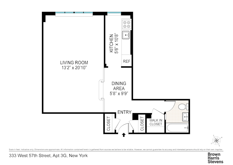 Floorplan for 333 West 57th Street, 3G