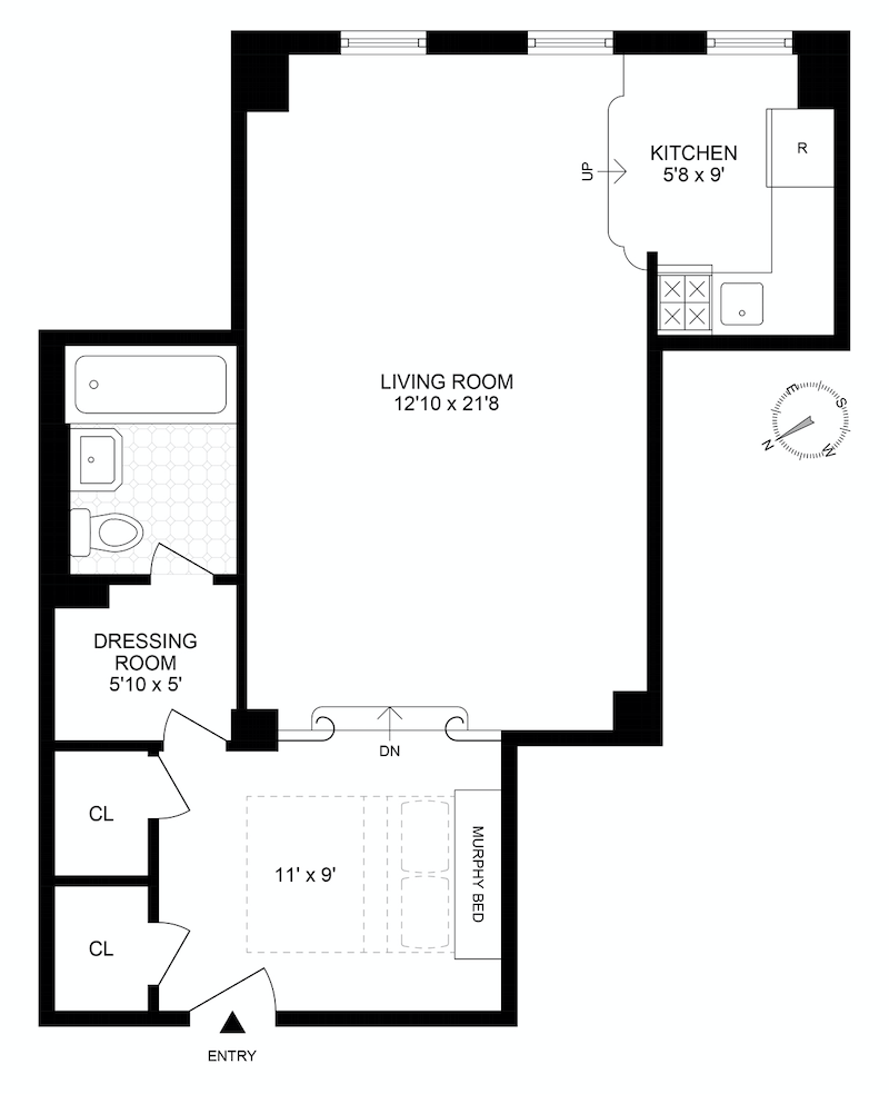 Floorplan for 123 East 37th Street, 9F