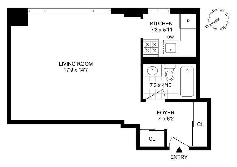 Floorplan for 407 Park Avenue South, 24C