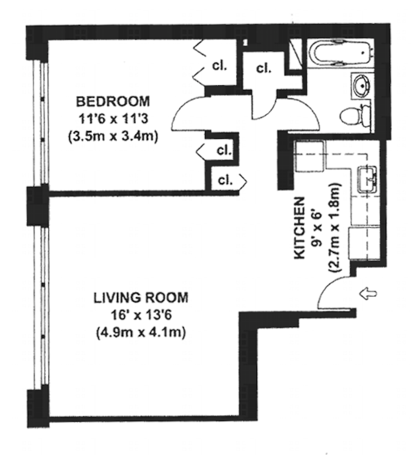 Floorplan for 333 East 45th Street, 26E