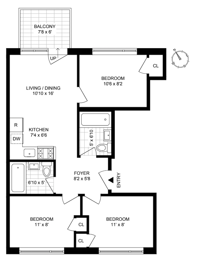Floorplan for 137 Prospect Avenue, 3B