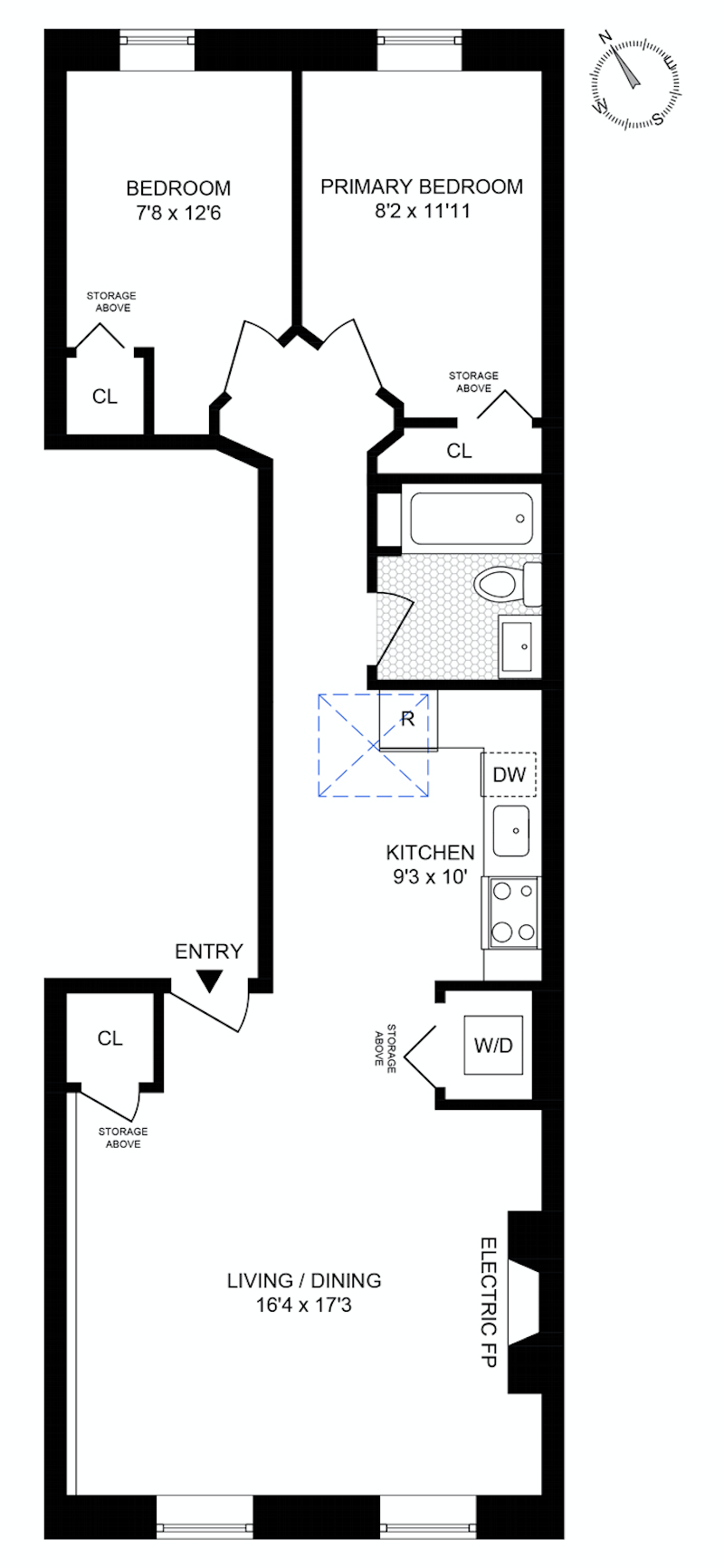 Floorplan for 523 West 162nd Street, 4