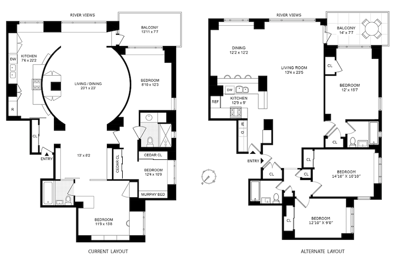 Floorplan for 60 Sutton Place South, 11CS