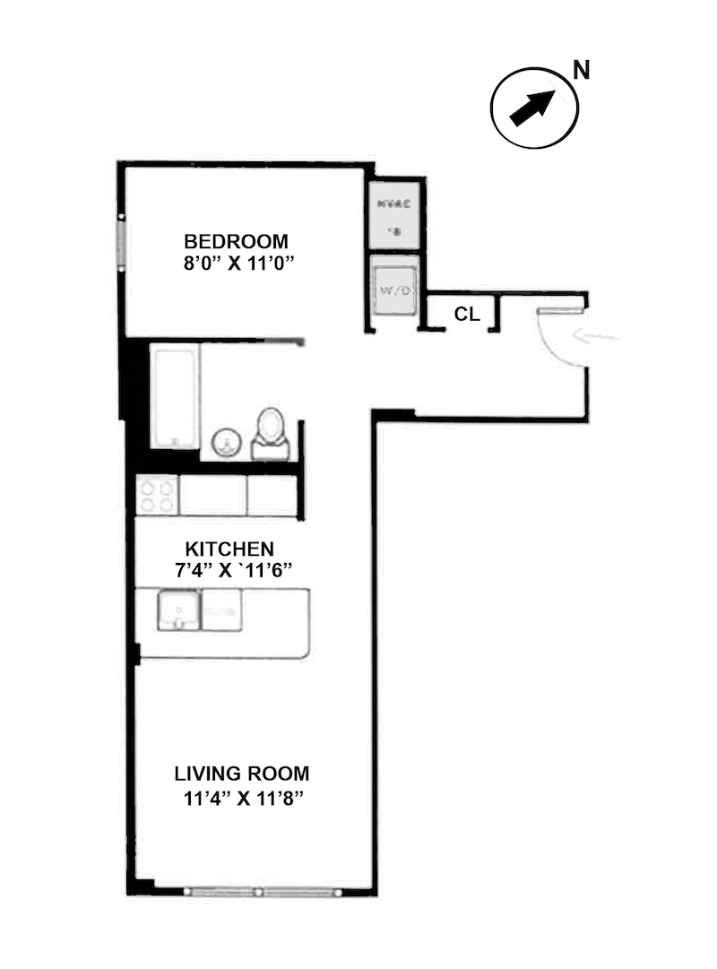 Floorplan for 2101 Frederick Douglass B, 4B