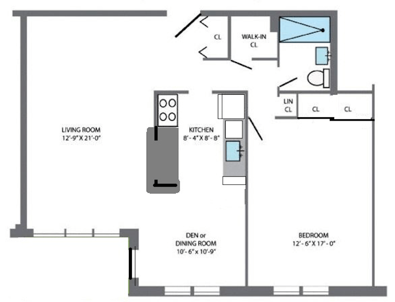 Floorplan for 37-30 73rd Street, 1C