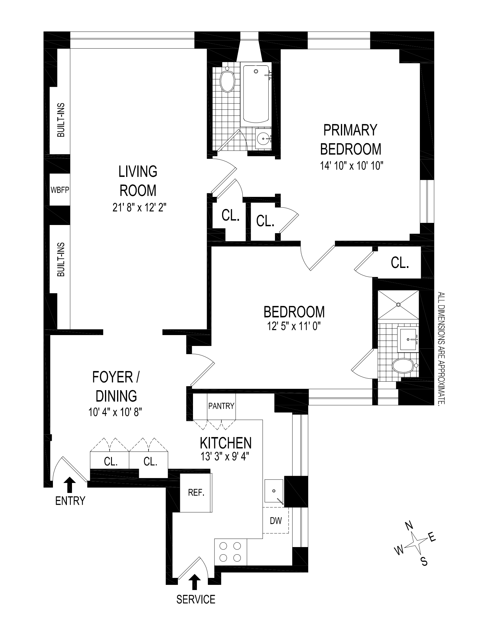 Floorplan for 166 East 96th Street, 6A