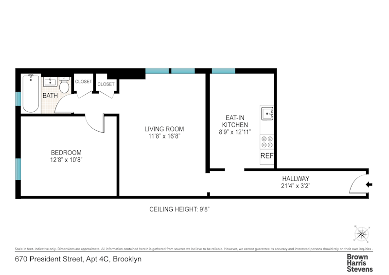Floorplan for 670 President Street, 4C