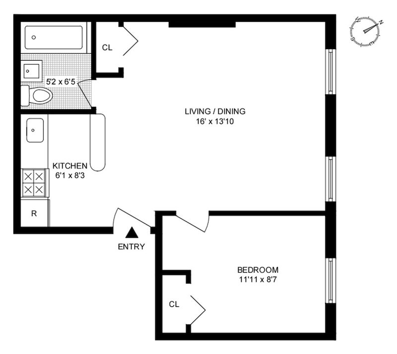 Floorplan for 151 Remsen Street, 4F