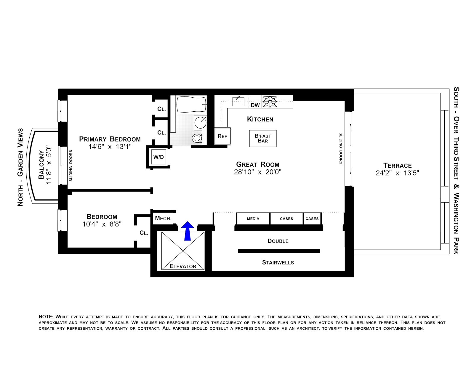 Floorplan for 305 3rd Street, 5H