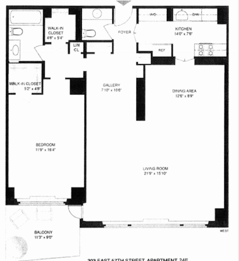 Floorplan for 303 East 57th Street, 24E