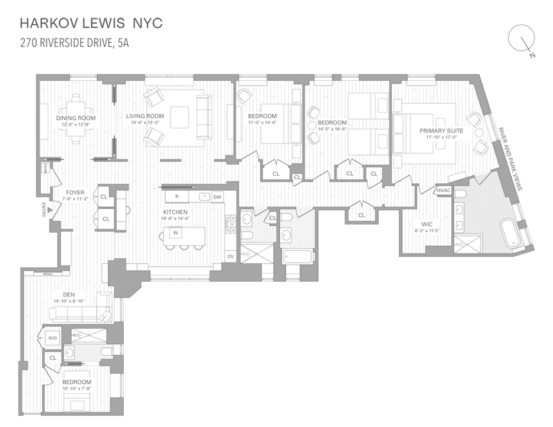 Floorplan for 270 Riverside Drive, 5A