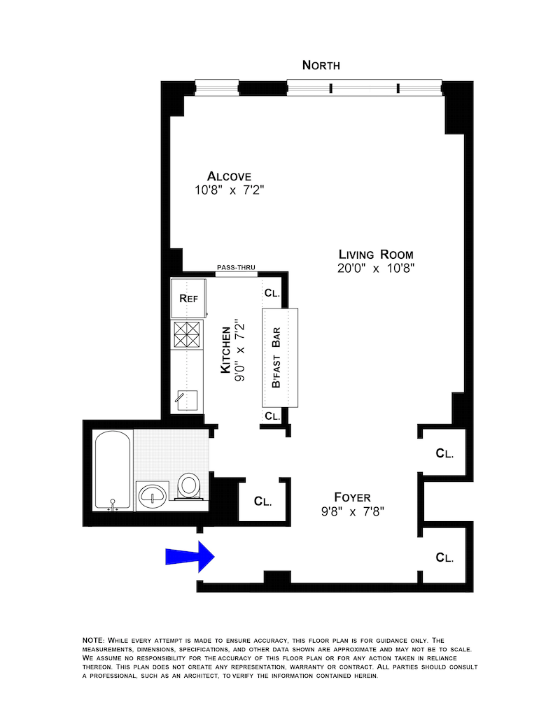 Floorplan for 345 East 52nd Street, 9B