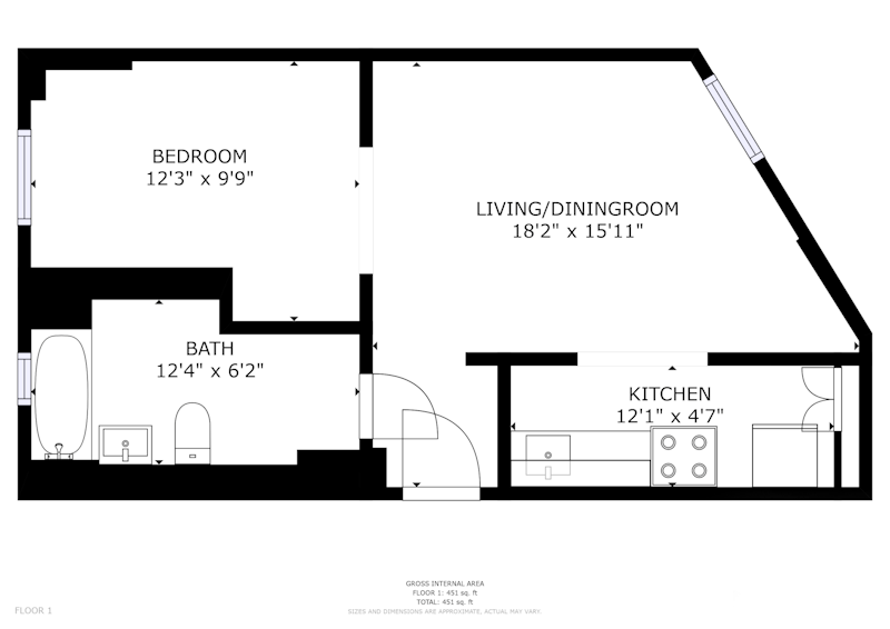 Floorplan for 92 Saint Nicholas Avenue, 1A