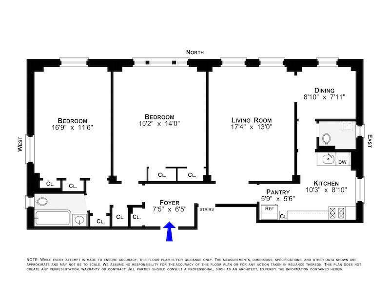 Floorplan for 321 West 78th Street, 8C