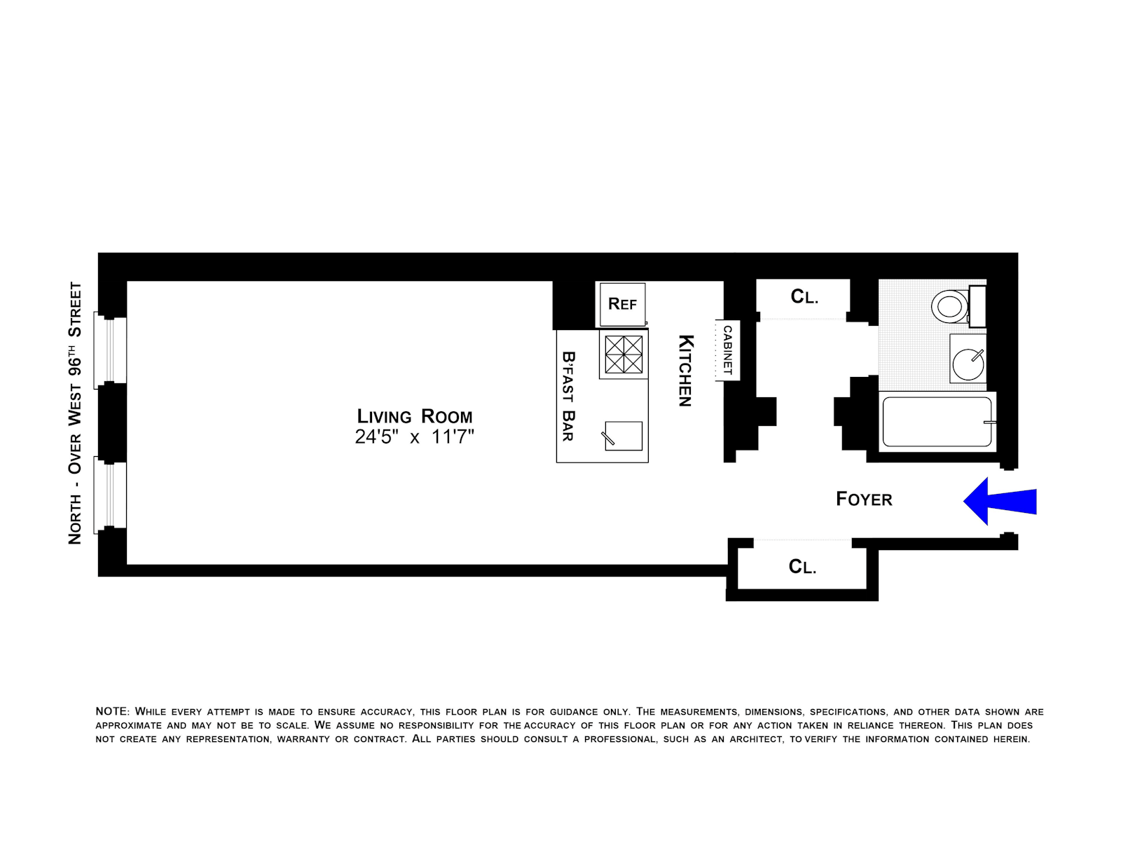 Floorplan for 126 West 96th Street, 3B