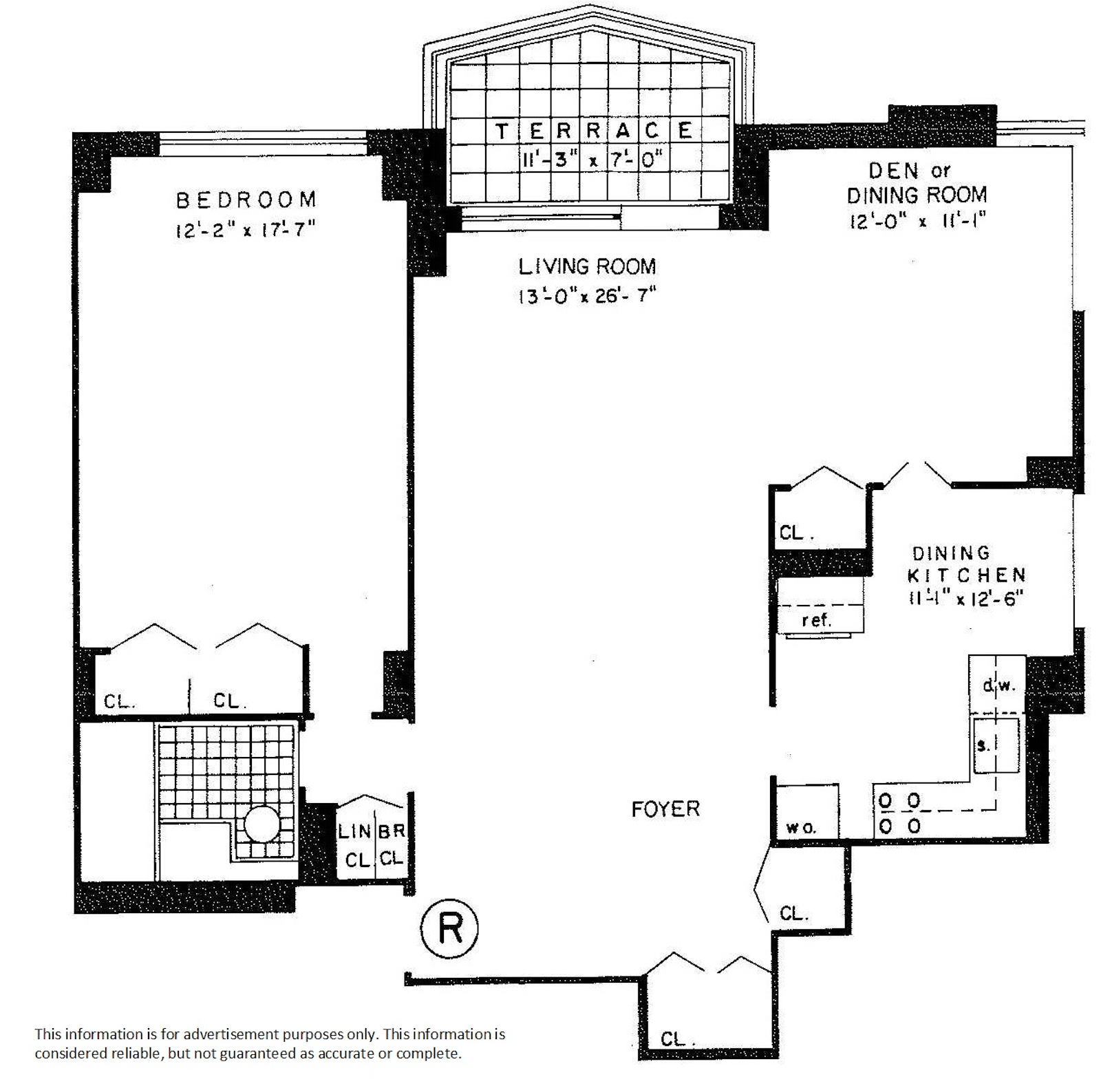 Floorplan for 3333 Henry Hudson Parkway, 18R