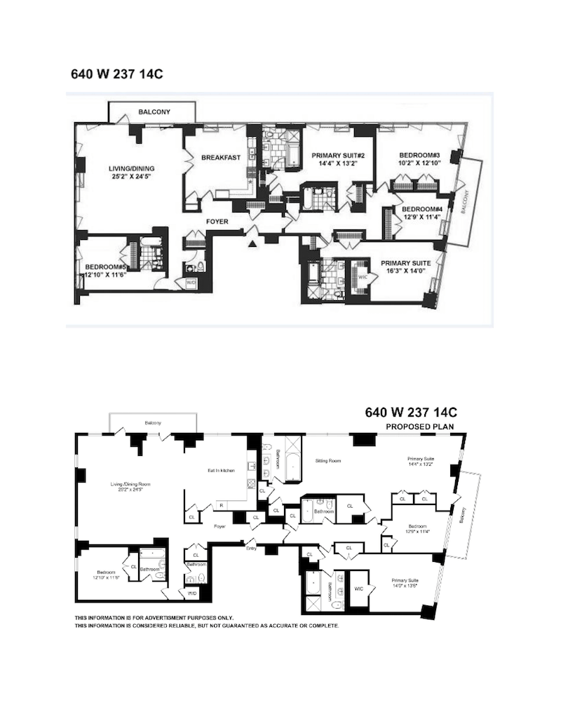 Floorplan for 640 West 237th Street, 14C