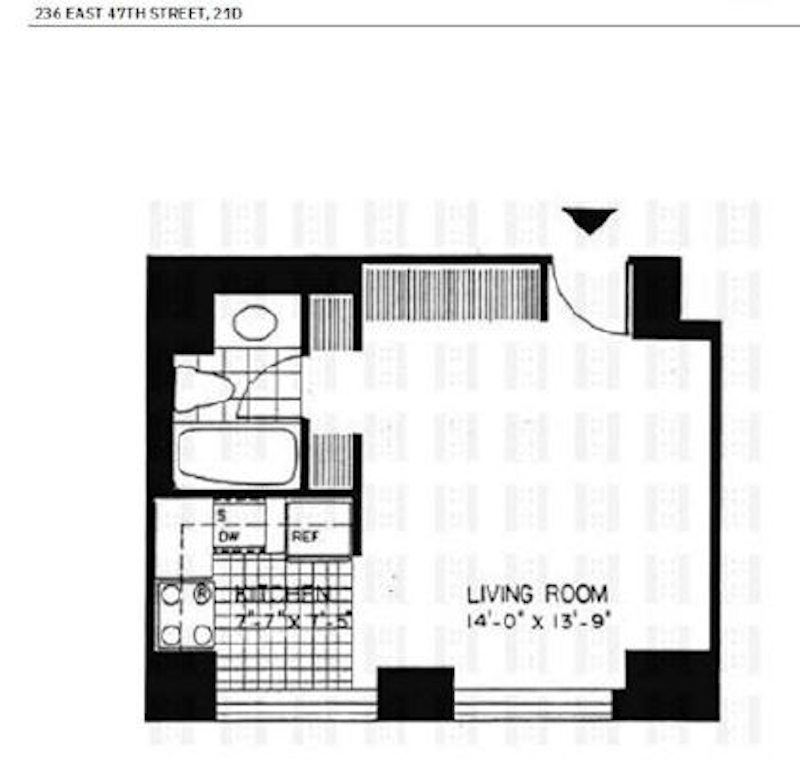 Floorplan for 236 East 47th Street, 21D