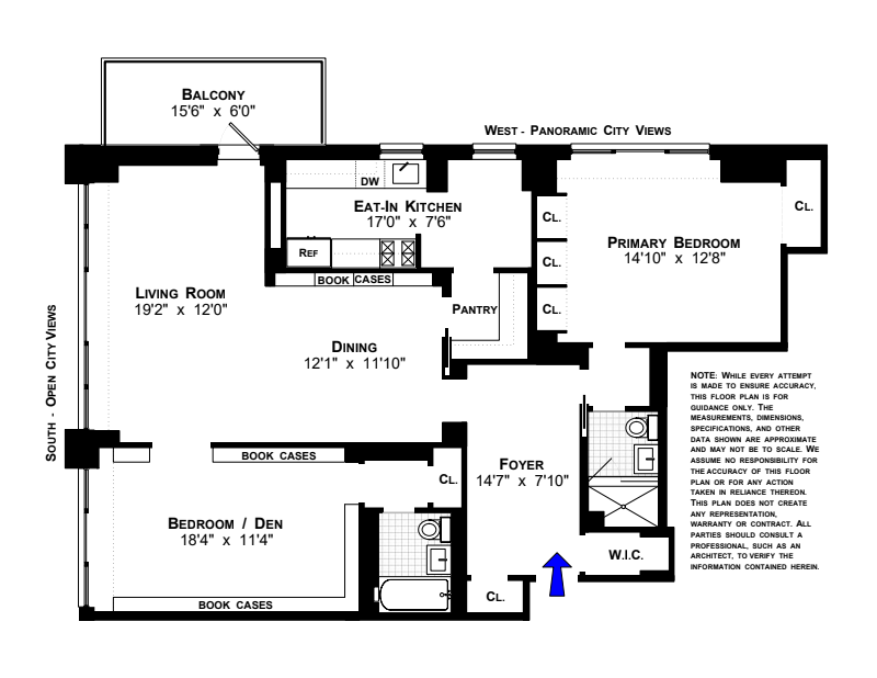 Floorplan for 15 West 72nd Street, 27G