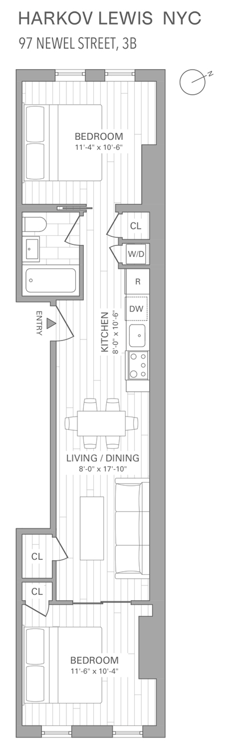 Floorplan for 97 Newel Street, 3B