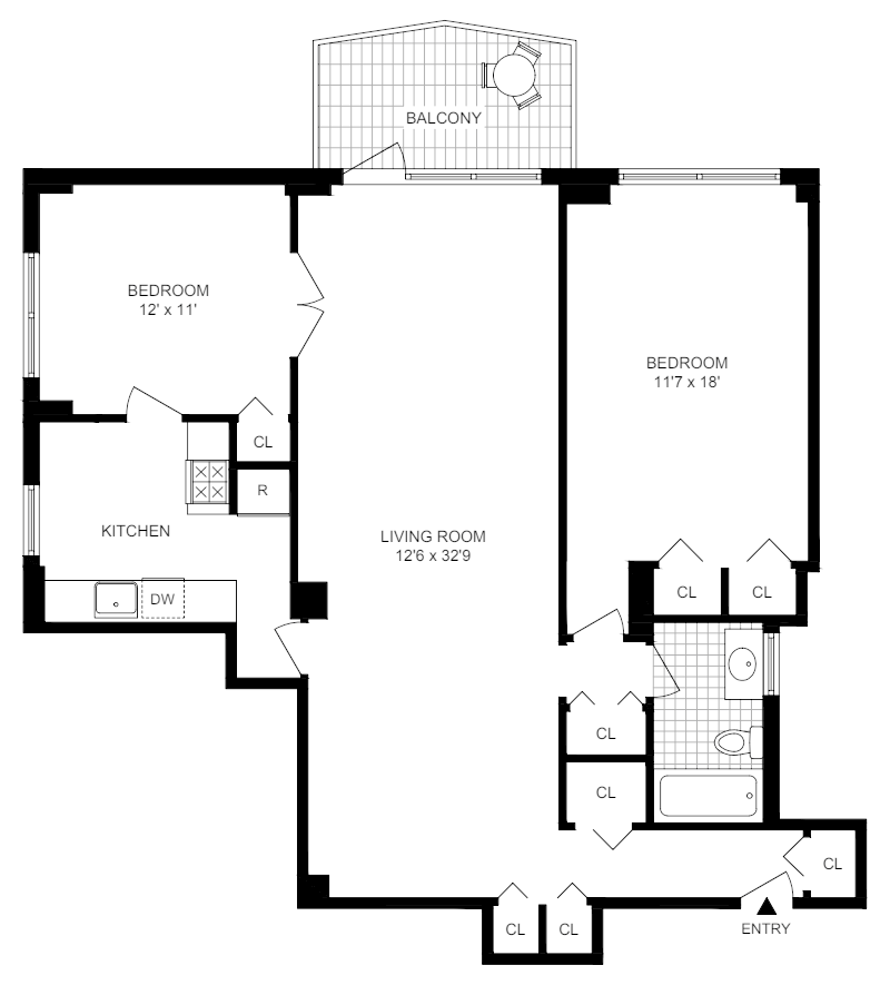 Floorplan for 300 East 40th Street, 28J