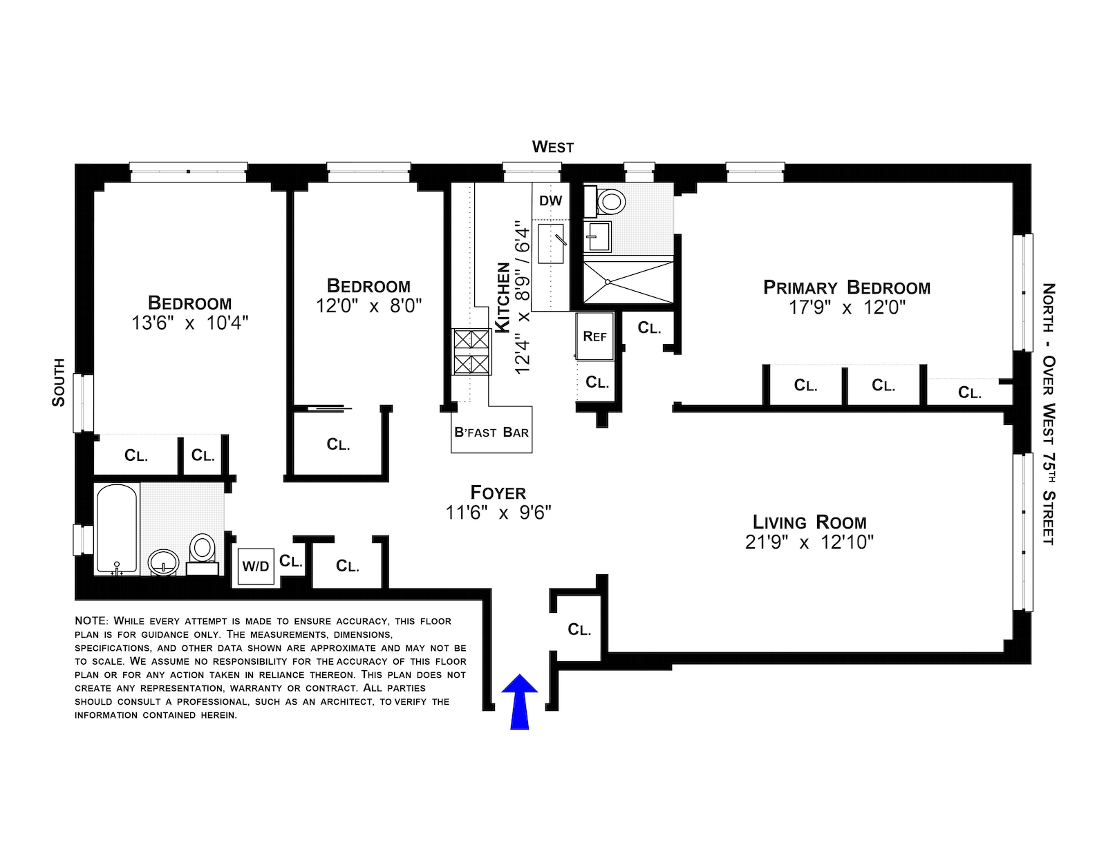 Floorplan for 315 West End Avenue, 7C