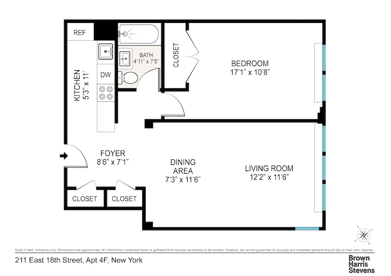 Floorplan for 211 East 18th Street, 4F