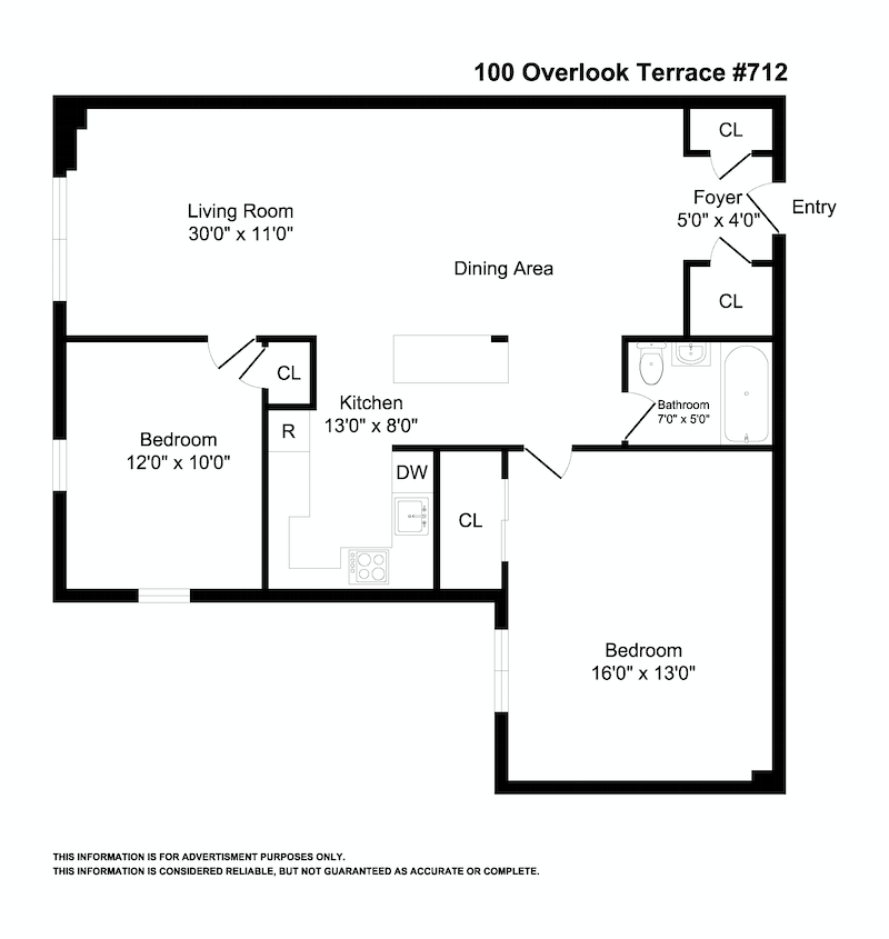 Floorplan for 100 Overlook Terrace, 712