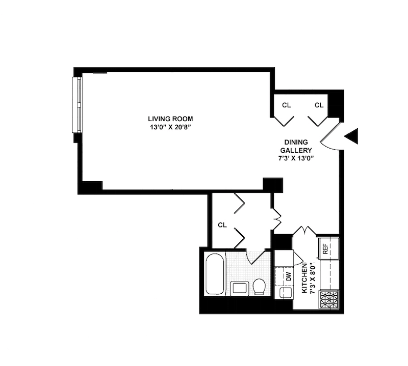 Floorplan for 77 Seventh Avenue, 3U