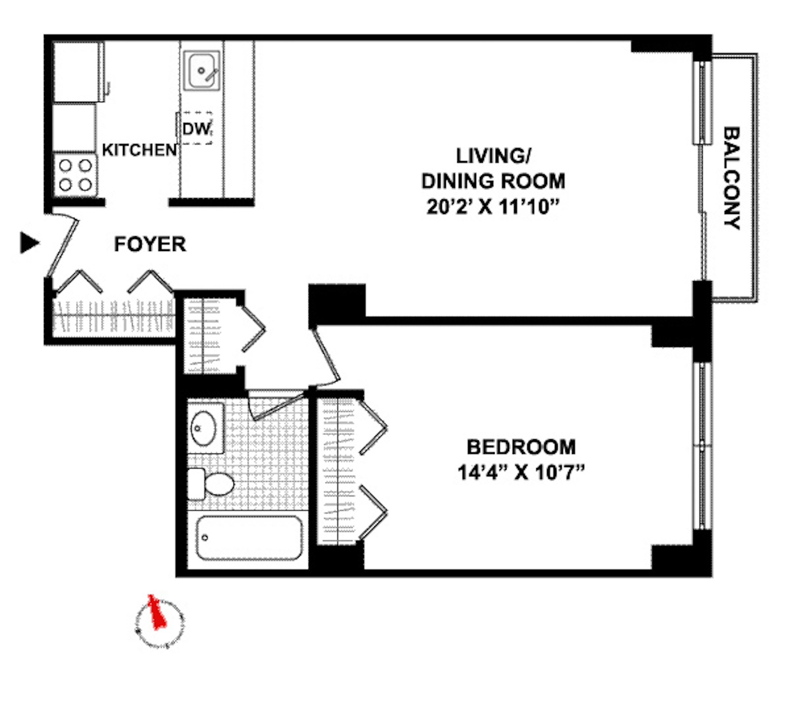Floorplan for 250 West 90th Street, 16J