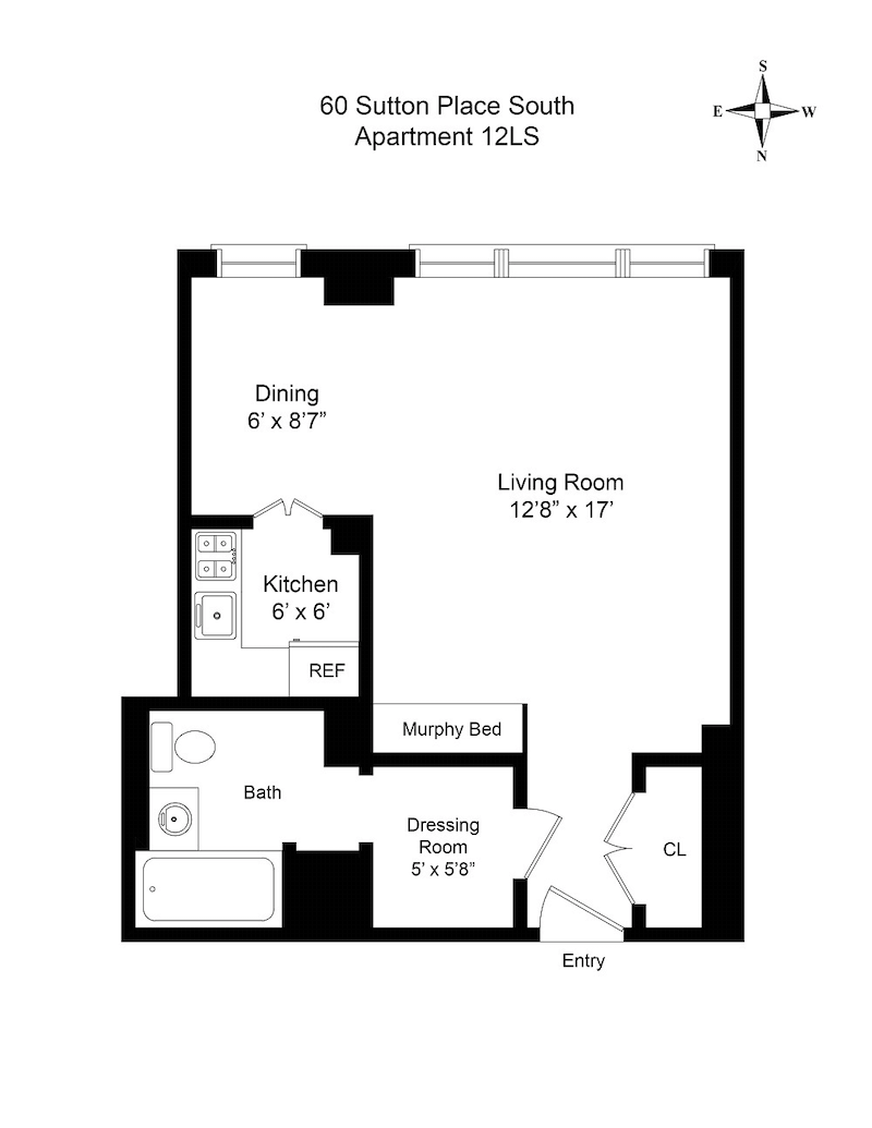 Floorplan for 60 Sutton Place South, 12LS