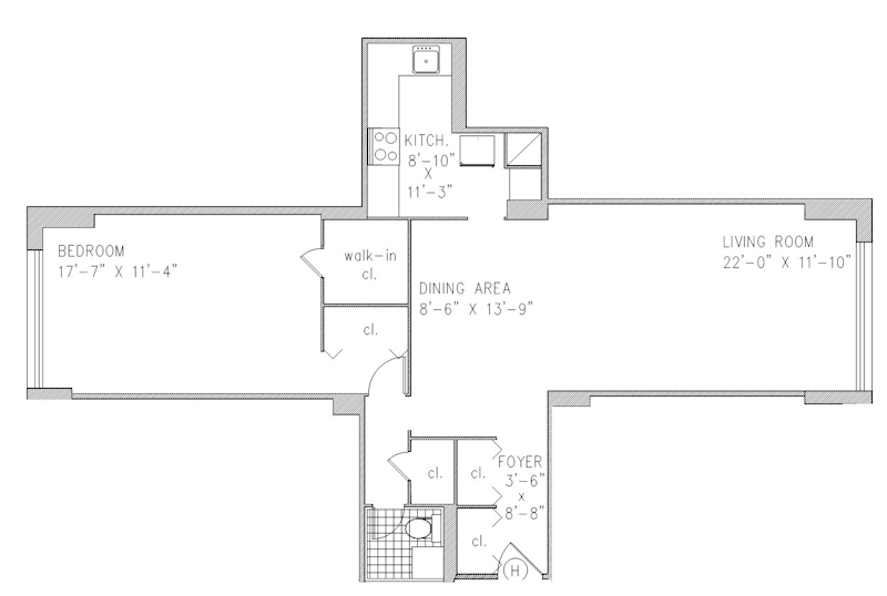 Floorplan for 444 East 82nd Street, 14H