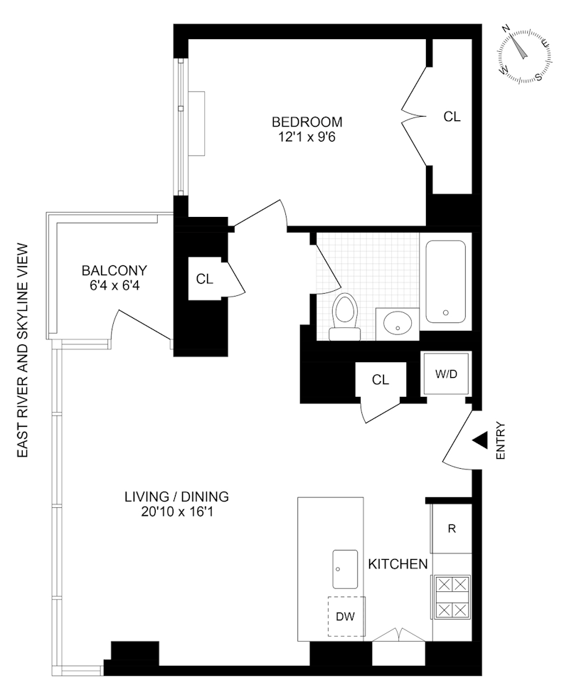 Floorplan for 22 North 6th Street, 16L
