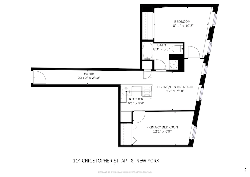 Floorplan for 114 Christopher Street, 8
