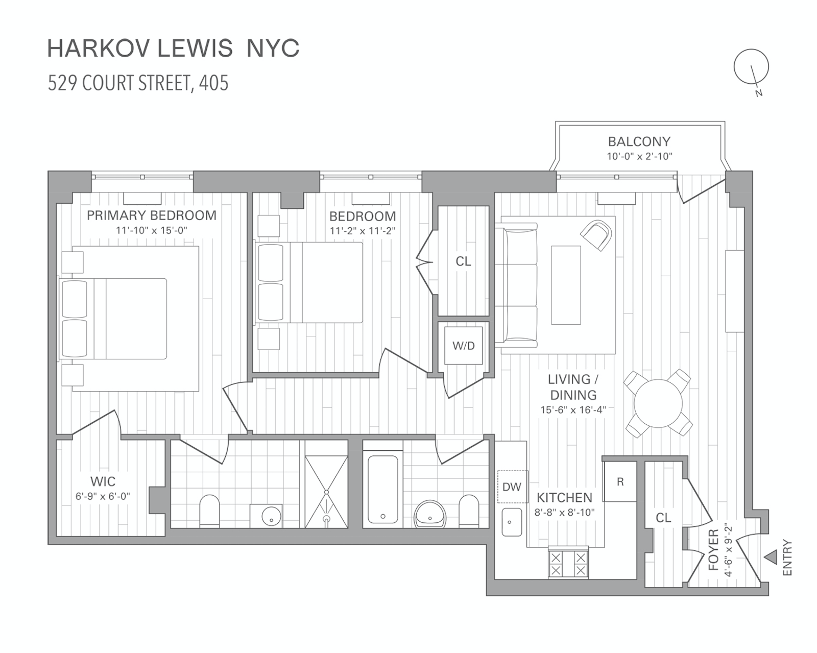 Floorplan for 529 Court Street, 405