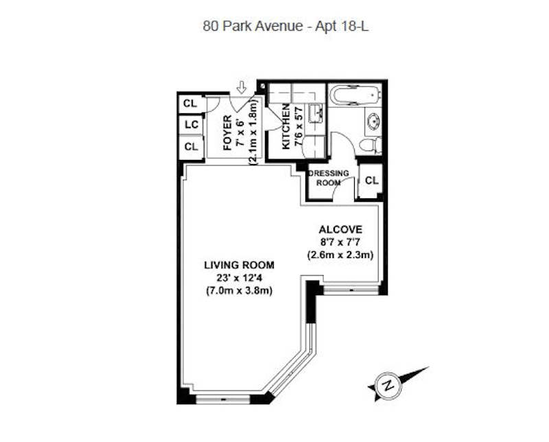 Floorplan for 80 Park Avenue, 18L
