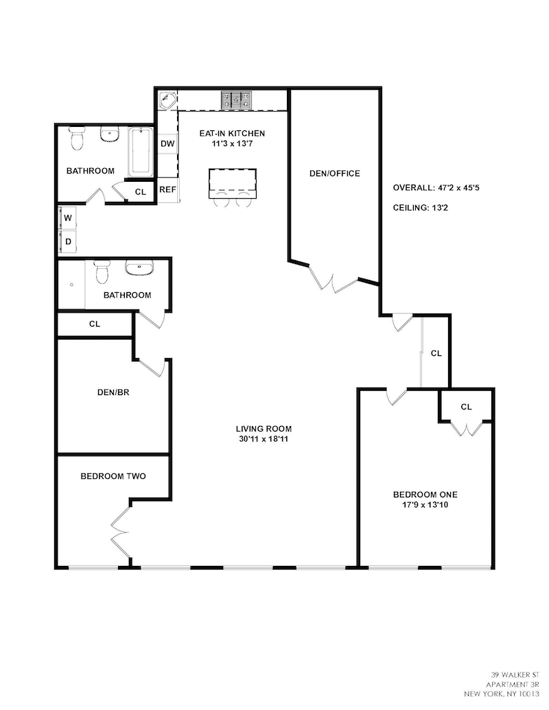 Floorplan for 39 Walker Street, 3R