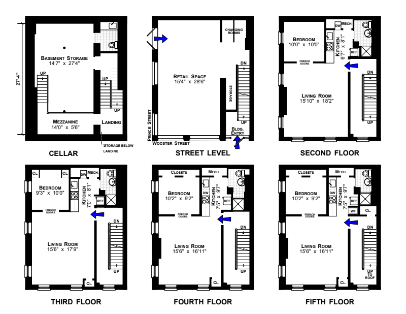 Floorplan for 128 Wooster Street
