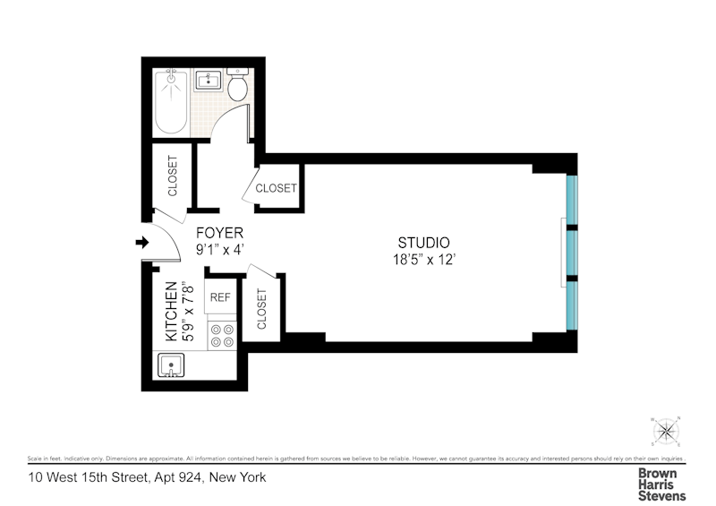 Floorplan for 10 West 15th Street, 924