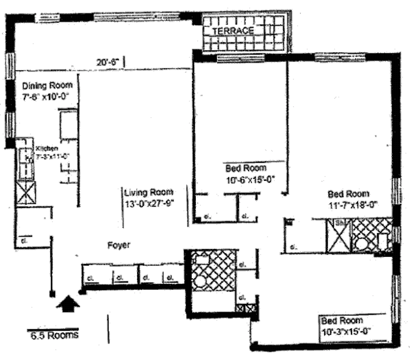Floorplan for 3750 Hudson Manor Terrace, 5FE